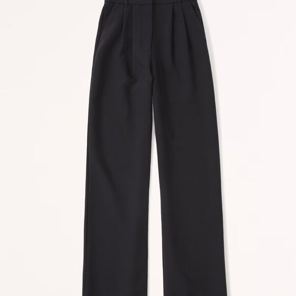 A&F Sloane Tailored Wide Leg Pant (Black/Navy, Size 27/4 Short) - Picture 5 of 12